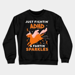 ADHD funny unicorn farting sparkles Crewneck Sweatshirt